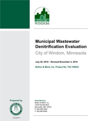 Municipal Wastewater Denitrification Evaluation City of Windom, Minnesota