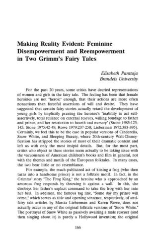 Making Reality Evident: Feminine Disempowerment and Reempowerment in Two Grimm's Fairy Tales