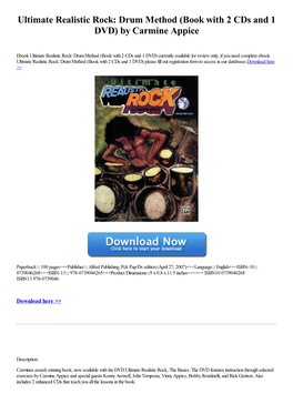 Ultimate Realistic Rock: Drum Method (Book with 2 Cds and 1 DVD) by Carmine Appice [Ebook]