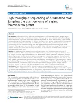 High-Throughput Sequencing of Astrammina Rara: Sampling The