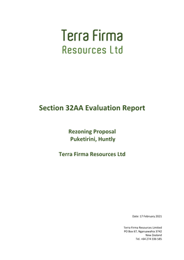 Section 32AA Evaluation Report