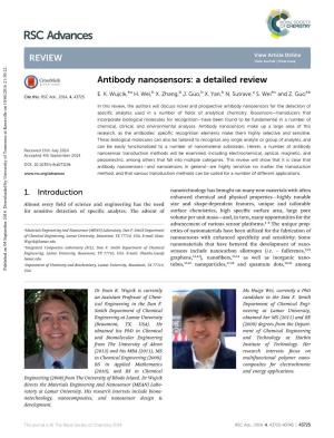 Antibody Nanosensors: a Detailed Review