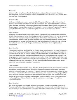 With Joseph-Sojourner (Completed 03/18/20) Page 1 of 34 Transcript by Rev.Com This Transcript Was Exported on Mar 22, 2020 - View Latest Version Here