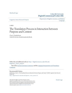 The Translation Process in Interaction Between Purpose and Context