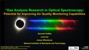 Spectroscopic Applications Providing Traceability in Gas Metrology And