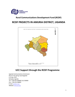 Rcdf Projects in Amuria District, Uganda