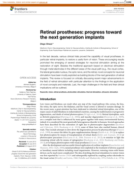 Retinal Prostheses: Progress Toward the Next Generation Implants