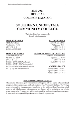 2020-2021 Official College Catalog