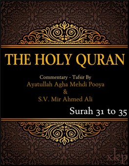 Tafsir of Holy Quran - Surah 31 to 35