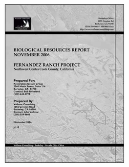 Fernandez Ranch Biological Resources