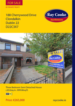 188 Cherrywood Drive Clondalkin Dublin 22 D22C3X7 for SALE