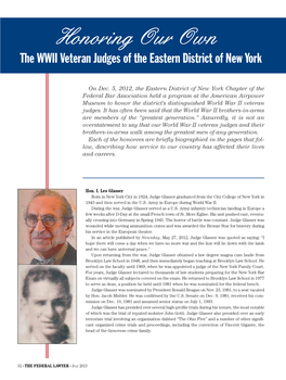 Honoring Our Own the WWII Veteran Judges of the Eastern District of New York