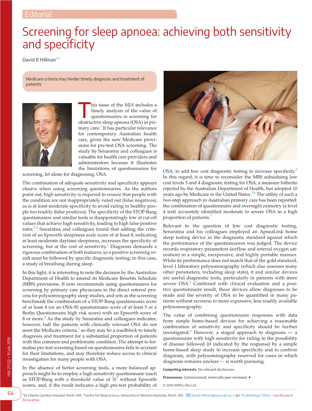 Screening for Sleep Apnoea: Achieving Both Sensitivity and Specificity