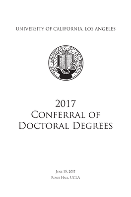 Doctoral Hooding Ceremony Booklet 2017