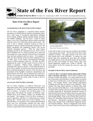 State of the Fox River Report