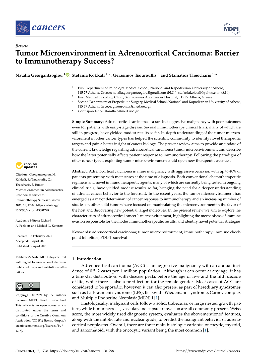 Tumor Microenvironment in Adrenocortical Carcinoma: Barrier to Immunotherapy Success?