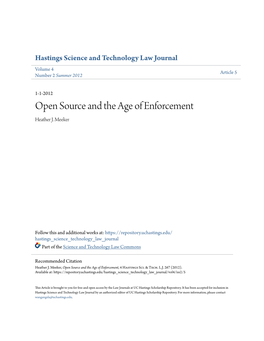 Open Source and the Age of Enforcement Heather J