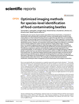 Optimized Imaging Methods for Species-Level Identification of Food