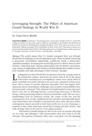 The Pillars of American Grand Strategy in World War II by Tami Davis Biddle