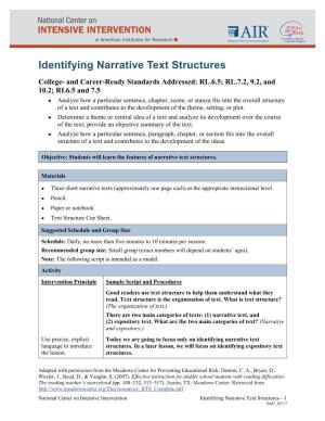 Identifying Narrative Text Structures