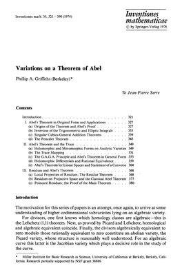 Variations on a Theorem of Abel