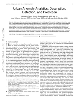 Urban Anomaly Analytics: Description, Detection, and Prediction