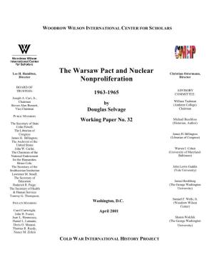 The Warsaw Pact and Nuclear Non-Proliferation