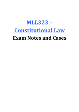 Constitutional Law Exam Notes and Cases