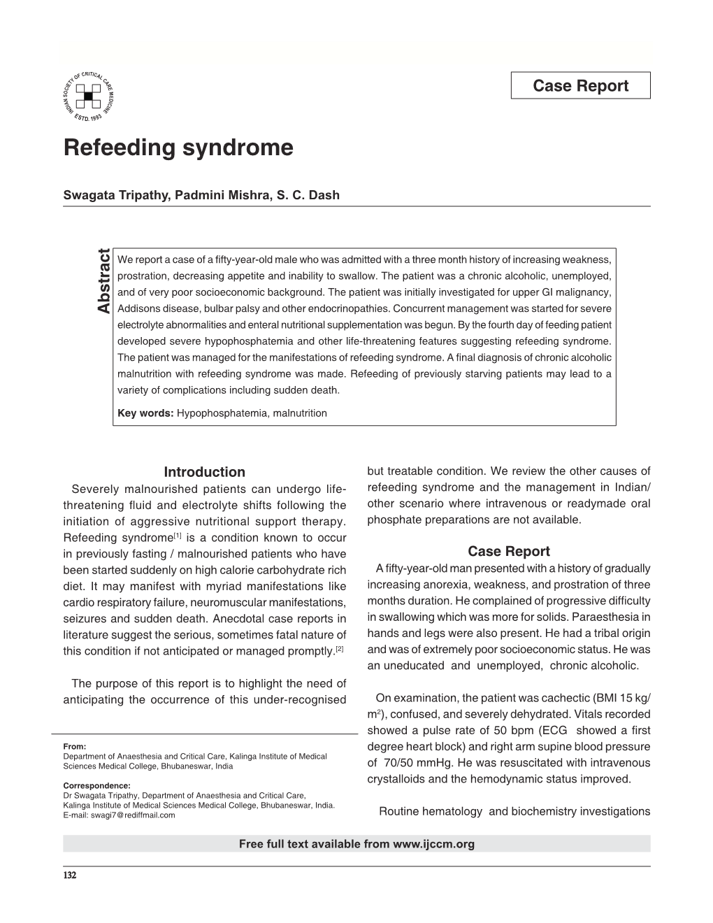 Refeeding Syndrome