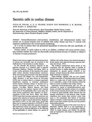 Secretin Cells in Coeliac Disease