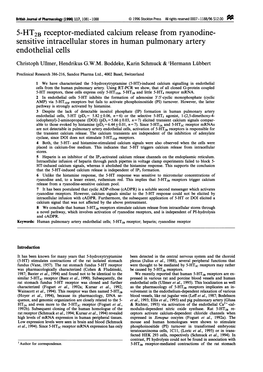 5-HT2B Receptor-Mediated Calcium Release from Ryanodine- Sensitive Intracellular Stores in Human Pulmonary Artery Endothelial Cells Christoph Ulimer, Hendrikus G.W.M