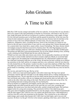 John Grisham a Time to Kill