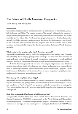 The Future of North American Geoparks