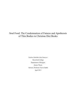 The Condemnation of Fatness and Apotheosis of Thin Bodies in Christian Diet Books