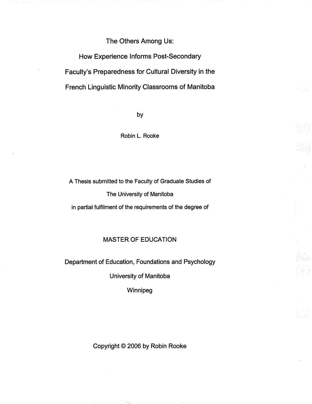 How Experience Lnforms Post-Secondary Faculty's