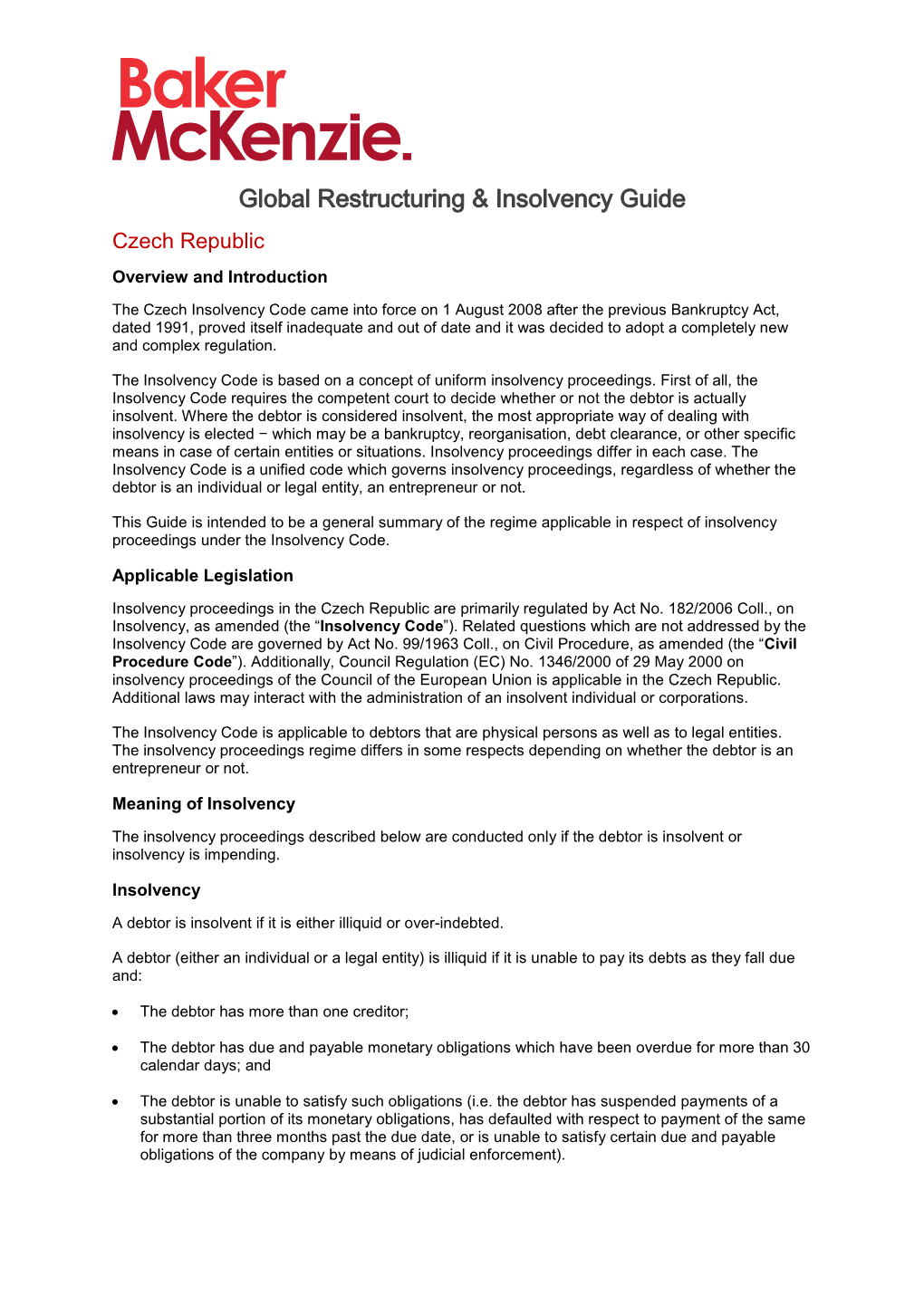 Global Restructuring & Insolvency Guide