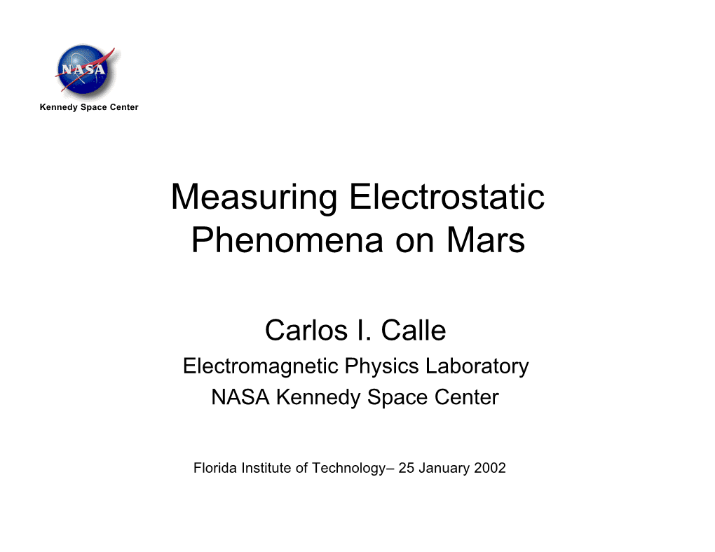 Measuring Electrostatic Phenomena on Mars