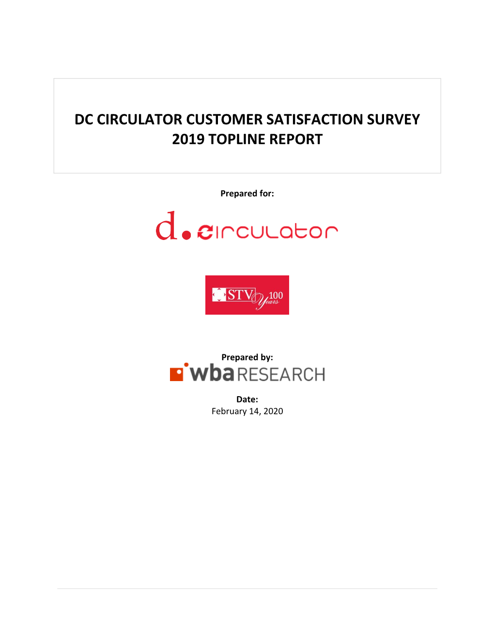 Dc Circulator Customer Satisfaction Survey 2019 Topline Report