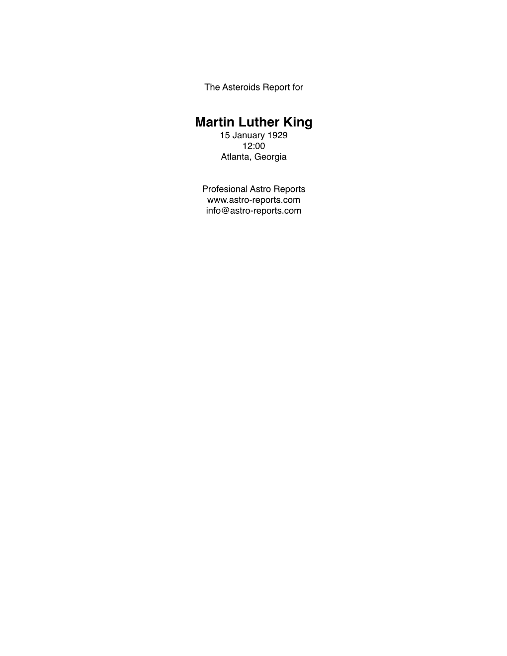 MLK Asteroids Report