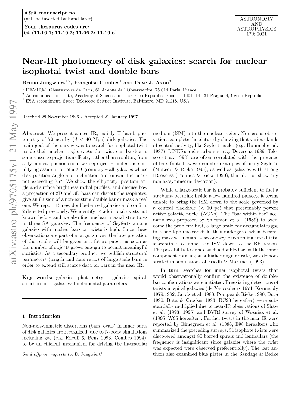 Near-IR Photometry of Disk Galaxies: Search for Nuclear Isophotal Twist