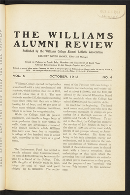 ALUMNI REVIEW Published by the Williams College Alumni Athletic Association