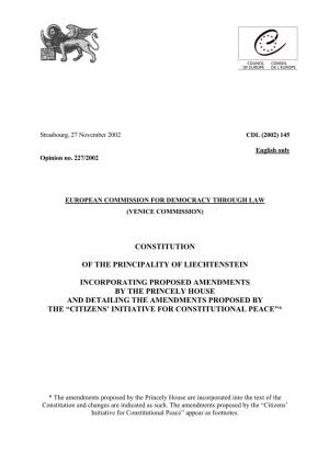 Constitution of the Principality of Liechtenstein"