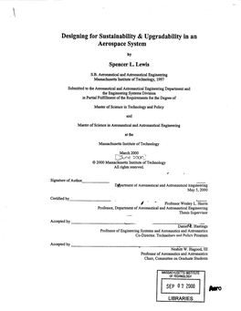 Designing for Sustainability & Upgradability in an Aerospace