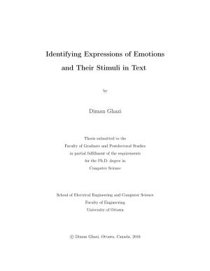Identifying Expressions of Emotions and Their Stimuli in Text