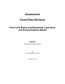 Assessment of Land Status and Ownership, Land Uses And