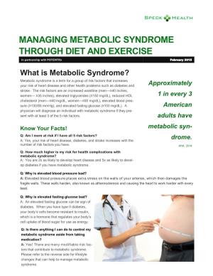 Managing Metabolic Syndrome Through Diet and Exercise