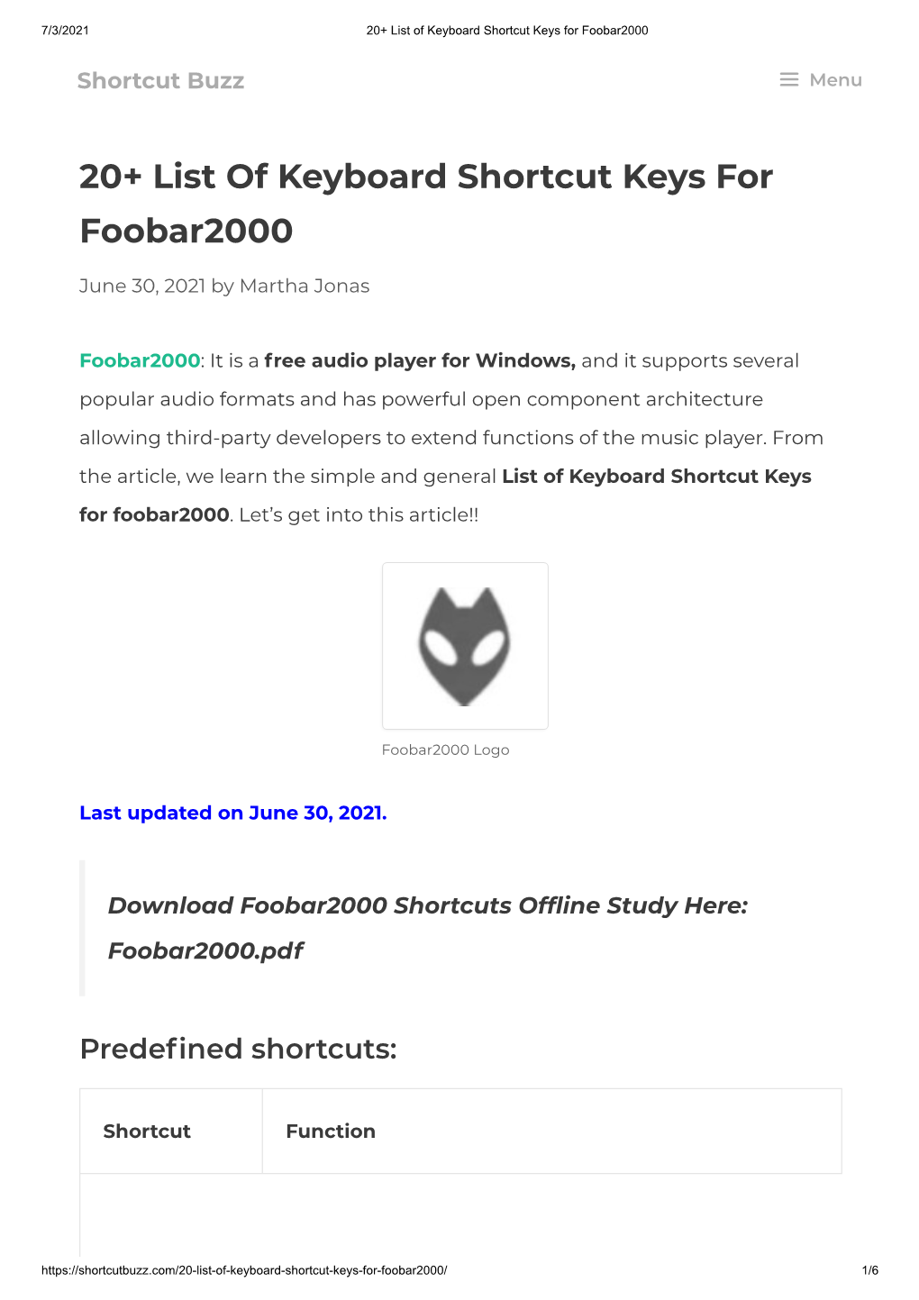 20-list-of-keyboard-shortcut-keys-for-foobar2000-docslib