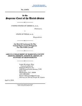 15-674 United States V. Texas; Amicus Brief for Maricopa County