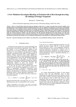 A New Method to Investigate Rheology of Zechstein Salt at Rest Through Inverting the Sinking of Stringer Fragments