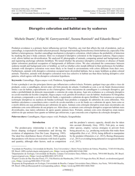 Disruptive Coloration and Habitat Use by Seahorses